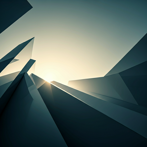 Abstract architectural photography showing clean lines and crystalline structures in soft morning light representing order and legal structure